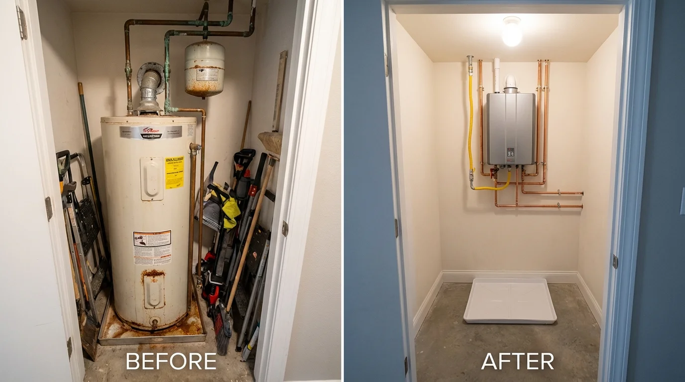 Tank water heater versus wall-mounted tankless unit comparison for Osceola, AR homeowners